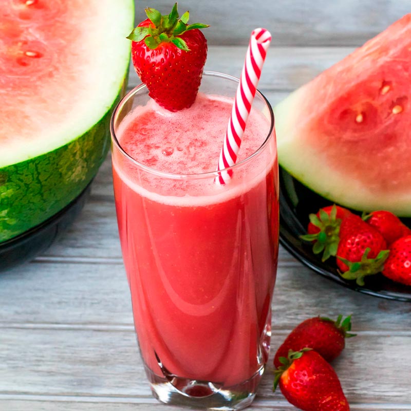 recettes fraîches été smoothie fraise pastèque