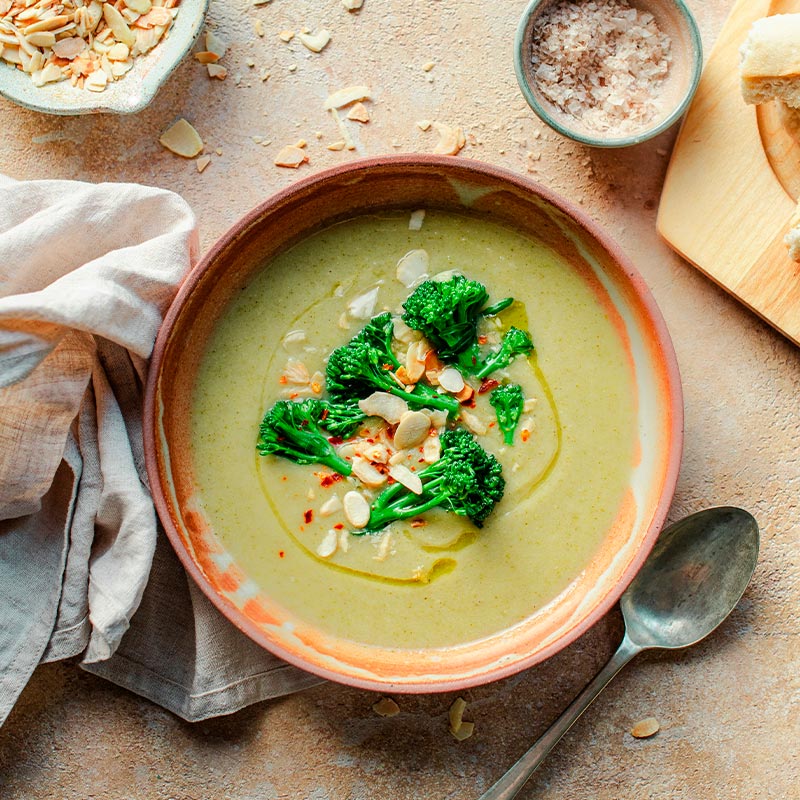 Crema de brócoli y espinacas 